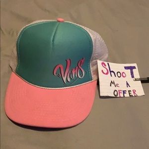 Vans pink and turquoise hat for skaters. Snap back